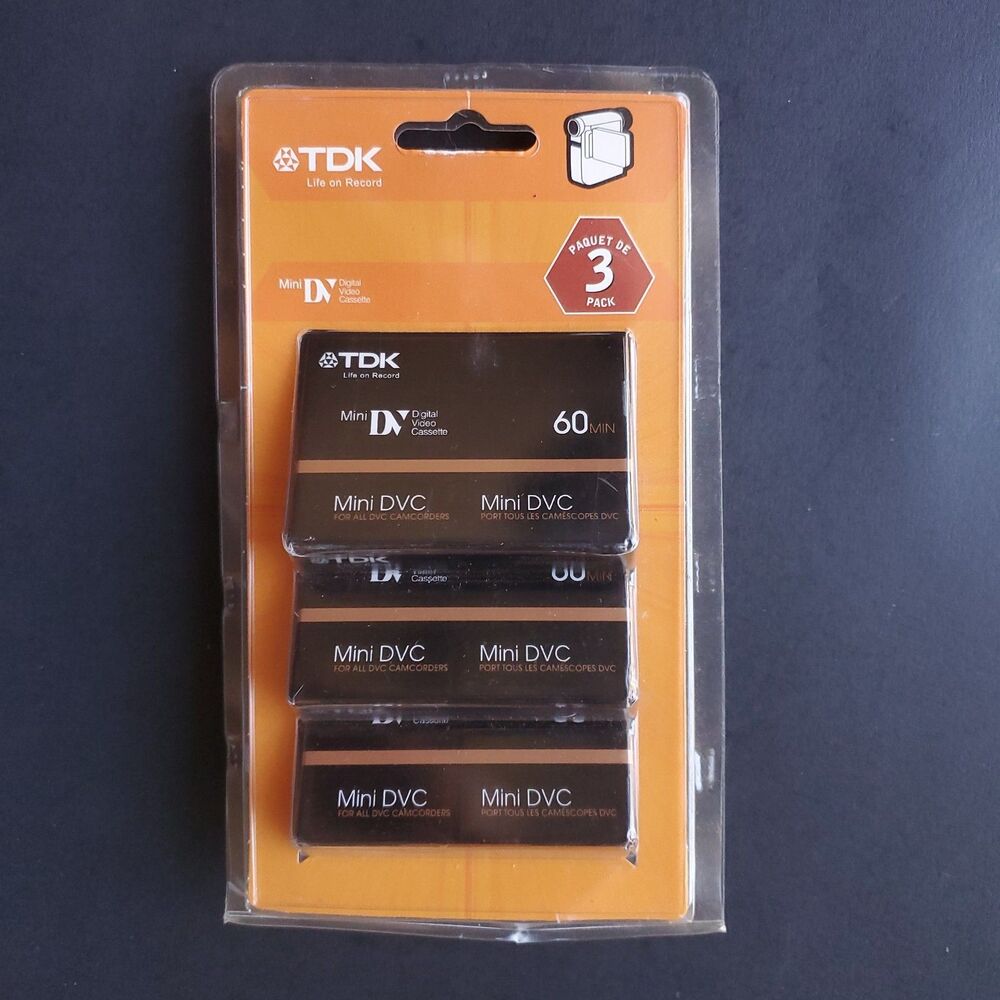 New TDK Mini DVC Digital Video Cassettes 3 Pack Blank 60 Minutes Japan 2008